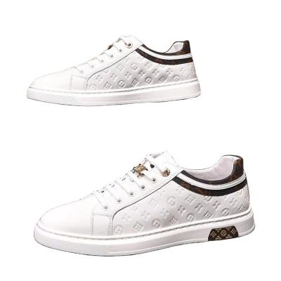 China Damping white 2022 tide brand business shoes white travel series leather embossed casual sports shoes for sale