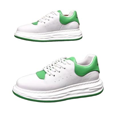 China Cushioning 2022 Fashionable Brand Leather White Shoes Travel Business All-match Breathable Indoor Height Increase Casual Sports Shoes for sale