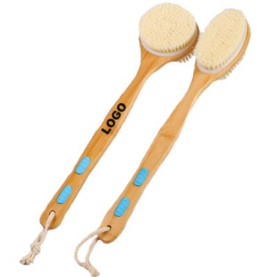 China Long Handle Shower Brush with Soft and Stiff Bristles, Bath Long Handle Body Scrubber Double Sided Body Exfoliator for Wet or Dry Brushing for sale