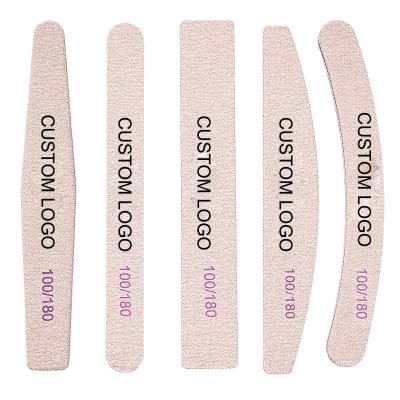 China Custom Logo Professional Nail Files Reusable Sponge Double Sided Emery Board Nail (100/180 Grit) Styling Tools for Home and Salon for sale