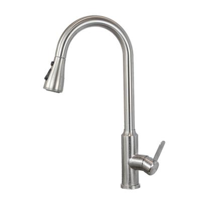 China 304 Stainless Steel Hot And Cold Rotating Vegetable Faucet On The Other Side Pull Basin Stretch Kitchen Faucet for sale