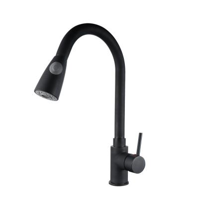 China Thermostatic Faucets Black Copper Kitchen Sink Faucet Hot Water Brushed Bronze Pull-Down Cold Black Faucet for sale