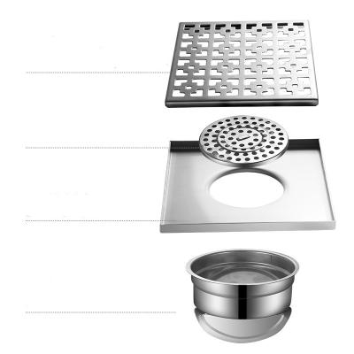 China Storage Bathroom Deodorizer Easy Shower Hidden Square Floor Drain Stainless Steel Bathroom Drain Floor Drain for sale