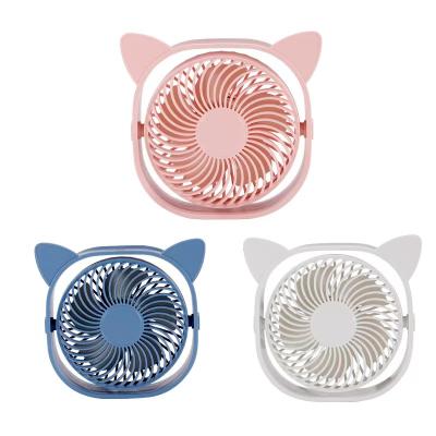 China New USB Mini Portable Student Dormitory Desk Car Three-speed Plug-in Wind Fan Pet Cat Pet Cat for sale