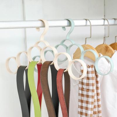 China Multifunctional 6 Intimate Design Hook Ring Scarves Link Circle Belt Storage Hanger For Household Accessories Rack for sale