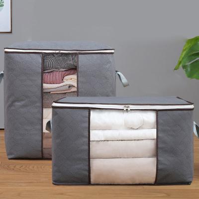 China 2021 Hot Sale Cotton Quilt Large Capacity Storage Folding Foldable Nonwoven Bag For Home Clothing Storage for sale