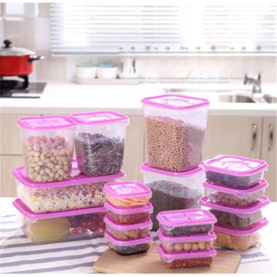 China Freshness Preservation 17 Pieces Set Solid Color Mini Food Storage Boxes Plastic Small Convenient Kitchen Container Food Sauce for sale