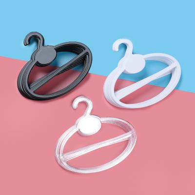 China Hook Design Scarf Tie Holder Organizer Oval Plastic Hangers Intimate Storage Hangers Black Size 15.5cm*13.5cm for sale