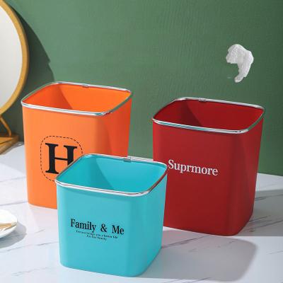 China Viable Creative Mini Storage Small Paper Basket Desktop Bedside Table INS Dressing Table Trash Bin for sale