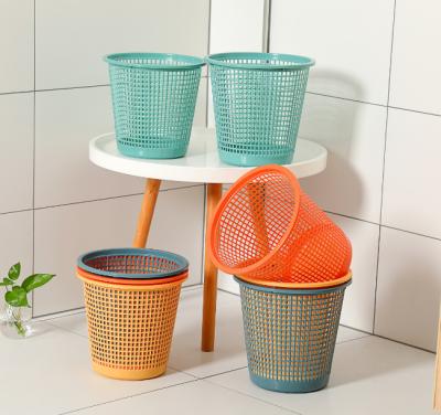 China Viable Simple Chinese-style Simple Fashion Striped Cavity Household Large Capacity Plastic Multi-scene Suitable Trash Can for sale