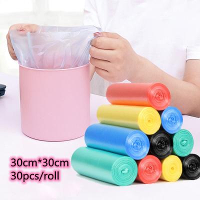 China 30*30CM/30PCS/ROLL Disposable Mini Thickened Disposable Desktop Garbage Bag For Household Plastic Bag for sale