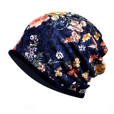 China COMMON Winter Warm Cap Multifunctional Lace Snood Hats Fashion Double-Layer Hat for sale