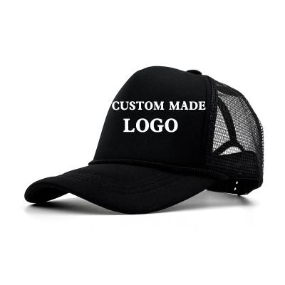 China COMMON Hot Selling Custom Hat Trucker Rope Front Rope Foam Cap With Screen Printing Logo Embroidery All Black 5 Panel Blank Net 5 for sale