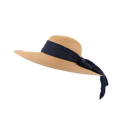 China Large Stock Striped Design Bowknot Paper Fisherman Hat Summer Beach Use Felt Hat Straw Bucket Hat for sale