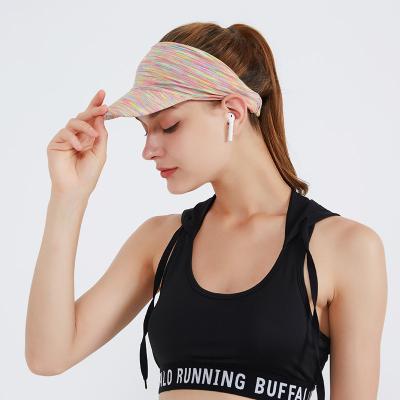 China Sun visor baseball cap beach sun visor running women sports sun visor hat embroidery protection hat wholesale UV sublimation striped for sale