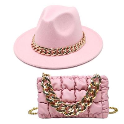 China Famous fashion designer handbags brands felt hat hats and purse set women handbags ladies bags for women purses for sale