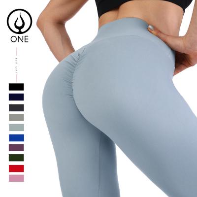 China Breathable Seamless Bare Control High Butt Belly Gaiters Women Waist Workout Feeling Yoga Lifting Pants In Solid Colors for sale