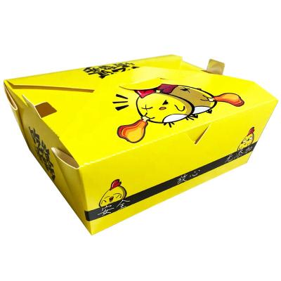 China Recyclable Customized Food Packaging Fried Chicken Box French Fries Box Fried Chicken Disposable French Fries Box for sale