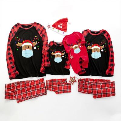 China 2021 Sustainable Christmas Family Pajamas Matching Sets Home Wear Pajamas Long Sleeve Parent-child Costume for sale