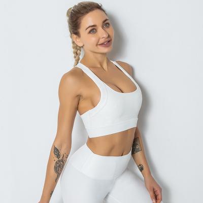 China Breathable Women Wholesale Sports Bra High Impact Padded Quick Dry Crop Workout Fitness Tops Sports Activewear Bra Yoga Bra Top for sale