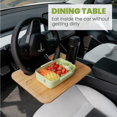 China 2022 Luxury Lorry Bamboo Eating Steering Wheel Tray For Car Desk for sale