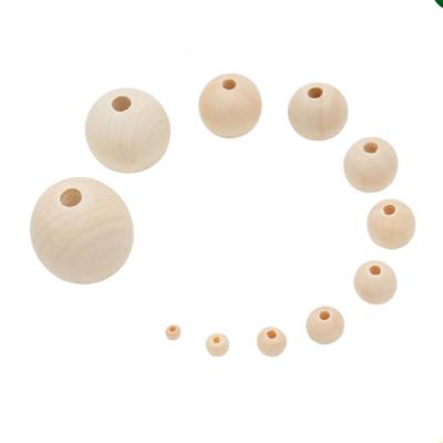 China 100pcs Wooden Factory Round Beads Wooden Color Wooden Bead Toys More Sizes for sale