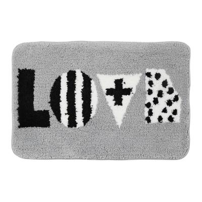 China Discount Christmas Bath Mats Bedroom Living Room Kitchen Washable Alphabet Rug For Hello Love You for sale