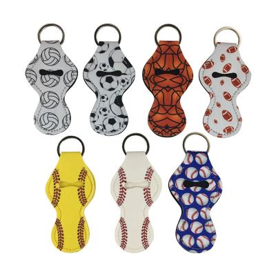 China Other Lip Pomade Stick Elastic Holder Wholesale Neoprene Key Chain Factory Kiss Key Chain for sale