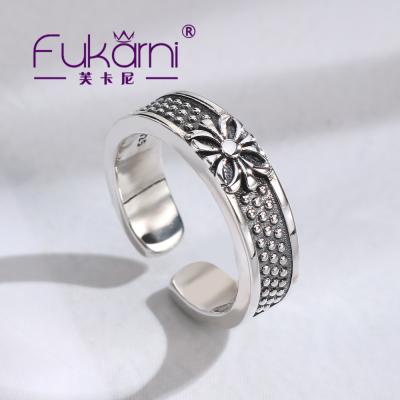 China New Arrived Fukarni Vintage TR589 Retro 925 Style Punk Style Man Punk Adjustable Rings for sale