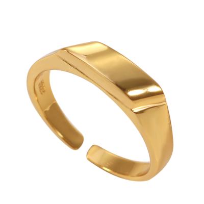 China Fukarni Luxury Tasty Minimalist Irregular Rings KR564 2.92 Gram 925 Sterling Silver Adjustable Gold Plated for sale