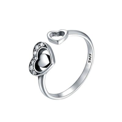 China Luxury Gram Diamond Heart Engraved 925 Sterling Silver Rhodium Hollow Rings Instagram FKR002 by Fukarni 2.1 for sale