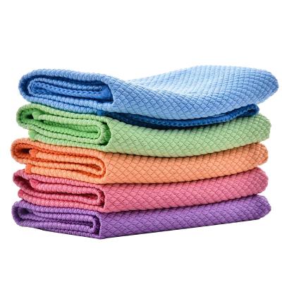 China 30*40cm Microfiber Cleaning Towel Kitchen Cleaning Cloth Car Window Cloth Viable Strong Absorbent Fiber Towel for sale