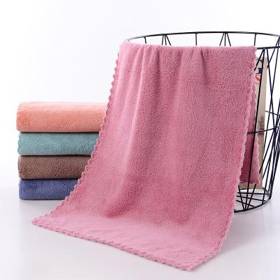 China Viable Factory Favored High Density Coral Fleece Towel Soft Absorbent Facial Towel For Adults No Towel for sale