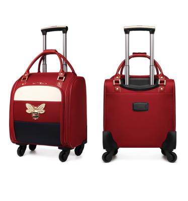 China New Custom Female Universal Mini Oxford Wheel Light Portable Boarding Trolley Case for sale