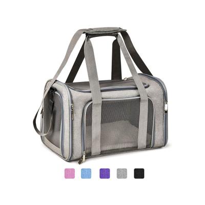 China Hot Sale High Quality Durable Expandable Pet Carrier Bag Oxford Airline Approved Cat Bag Pet Cages Carrier For Travel for sale