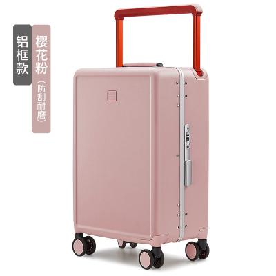 China New Designer Luxury Aluminum Silent Wheel Trolley Case PC TSA Lock Smart Travel Luggage for sale