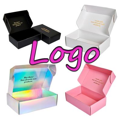 China Recyclable Custom Logo Folded Corrugated Paper Shoe Box Coated Medium Size Printed In Stock Shipping Packaging Paper Box for sale