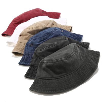 China Hot Fisherman Sunhat Outdoor Washed Jean Cloth Bucket Hats Sunshade Tik Tok Amazon Summer Sale Bucket Hats Women Fashion for sale