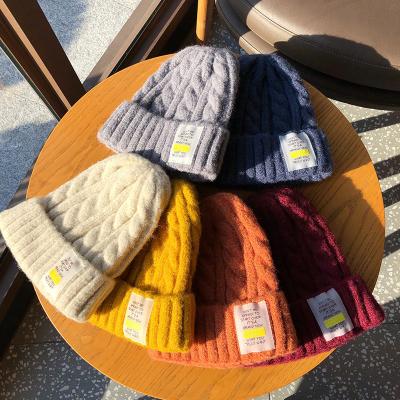 China COMMON Women's Winter Hat Thickened Warm Knitted Warm Cold Proof Hat For Ladies Knitted Wool Hat for sale