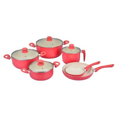 China High Quality Sustainable Sauce Pan Aluminum Frying Pan Ceramic Bottom Induction Stick Cookware Set Non Cooking Pot Set for sale