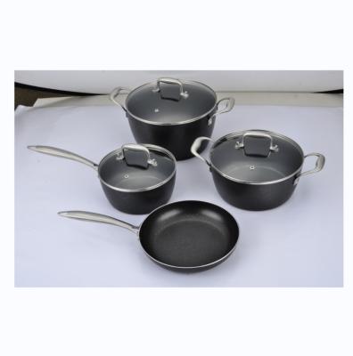 China Sustainable Modern Pressed Aluminum Nonstick Marble Coating Cookware Set Kitchenware Set for sale