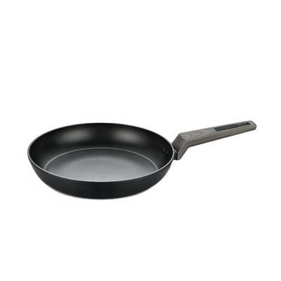 China Sustainable Classic Forged Aluminum Nonstick Coating Frying Pan Cooking Pan With Soft Touch Handle Induction Wood Bottom for sale