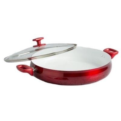 China Sustainable Non-Stick Casserole, Pressed Health PFOE Free Cookware, Red for sale