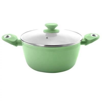 China CLASSIC Gradient Green Ceramic Liner Forged Cooking Pot for sale