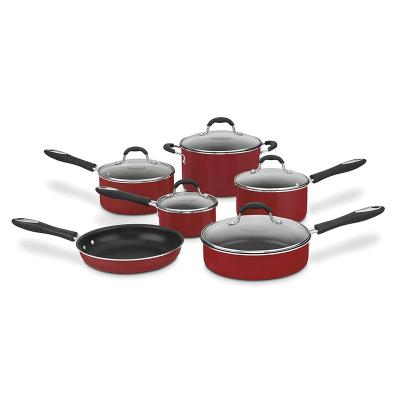 China Non Viable Red Stick Cookware Sets for sale