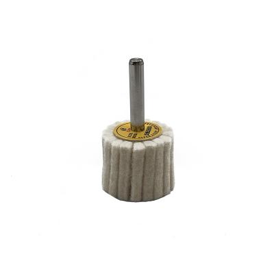 China Metal polishing High Quality Felt Wool Flap Wheels Shaft-mounted Woolen Wheel 6mm for Metal And Stainless Steel Polishing for sale