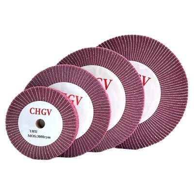 China Grinding Red Non woven Flap Wheel 320 grit Aluminium Oxide Flap Disc Sanding Grinding Wheel for stainless steel for sale