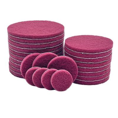 China Polishing  2 Inch Non-woven Hand Pads Cloth Industrial Scouring Disc for Electric Drill Mental and Wood for sale