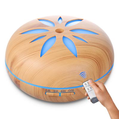 China 30 Square Meters 7 Colors Light Ultrasonic Aroma Diffusers Oil Humidifier 550ml Portable Wooden Scent Diffuser Hotel Diffuser Gift Set for sale