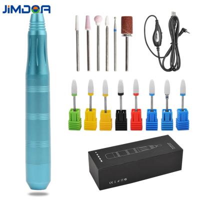 China Jimdoa Best Professional Portable Stainless Steel Nail Drill Machine USB Vibration 18000RPM Mini Electric Nail Drill Machine Low for sale